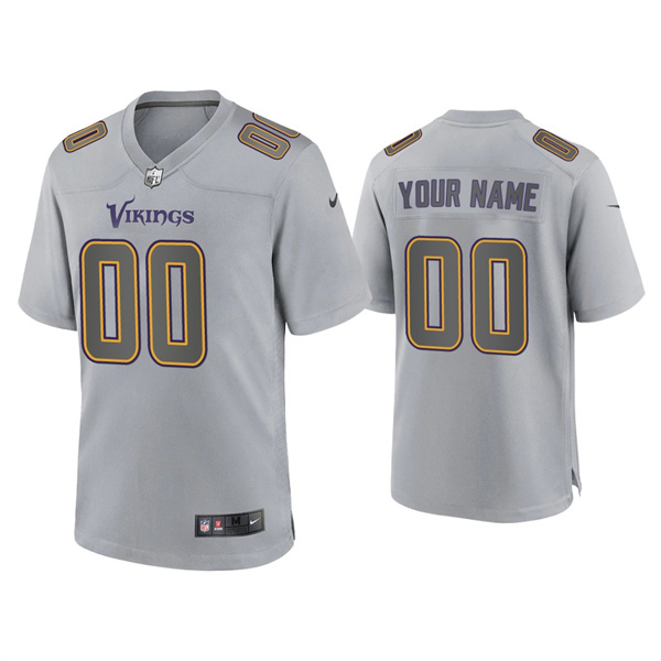 Men's Minnesota Vikings Active Player Custom Grey Atmosphere Fashion Stitched Game Jersey